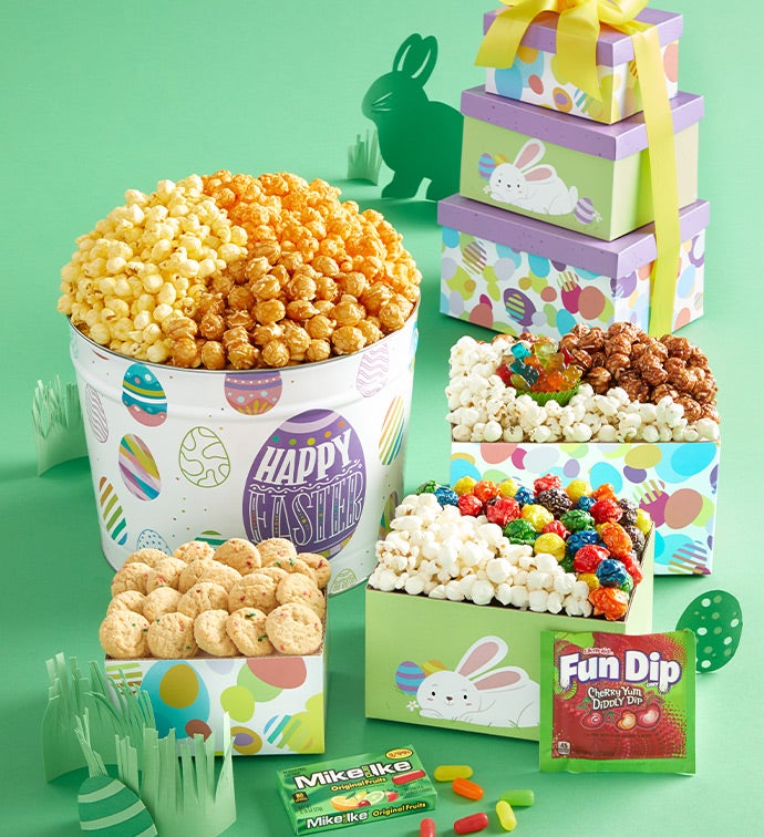Somewhere Over The Rabbit 3 Box Gift Tower and 2 Gallon Popcorn Tin
